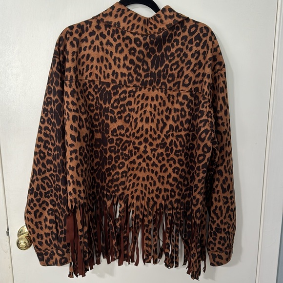 NWT ODDY cheetah fringe button up jacket - Picture 9 of 12